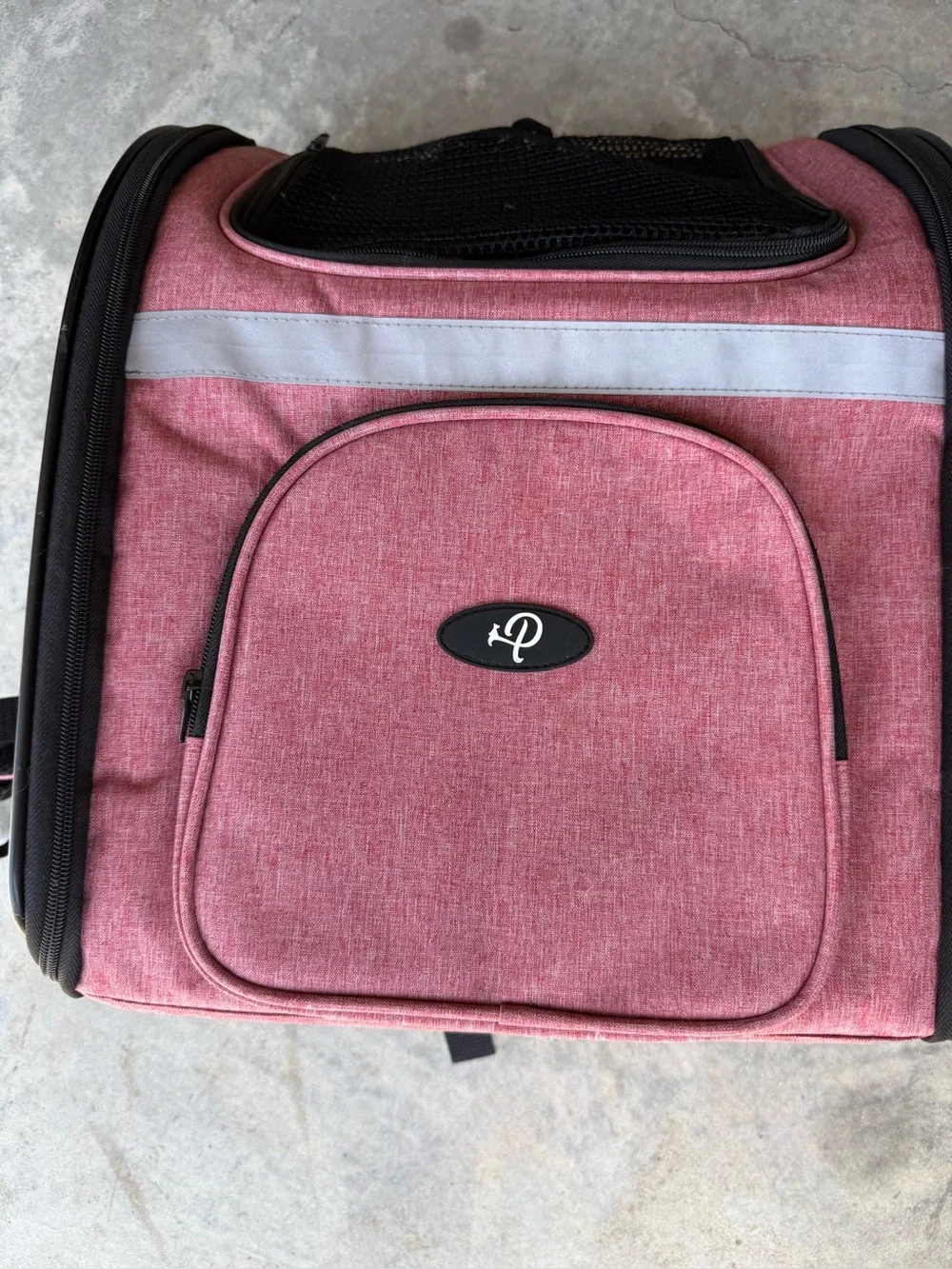 Pink Pet Carrier Backpack with Front Pocket adjustable straps